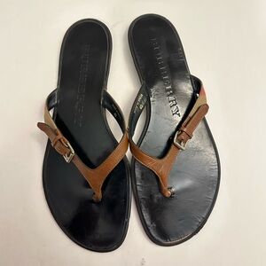 Burberry Masie Nova check Thong Flat Thong Sandals Size EU 40